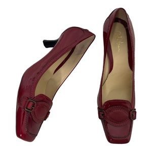 Cole Haan Red Patent Leather Kitten Heels Size 6.5